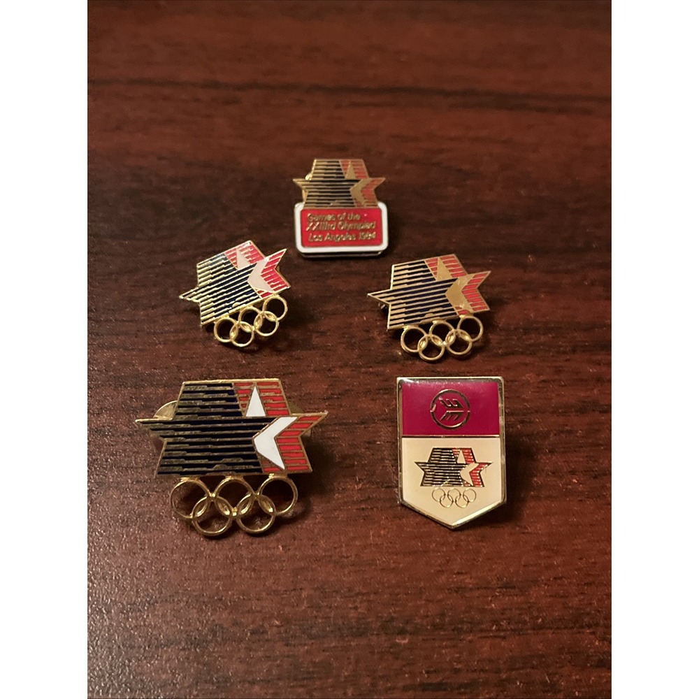 Lot Of 5 1984 Los Angeles Olympics Team USA Lapel Hat Pins